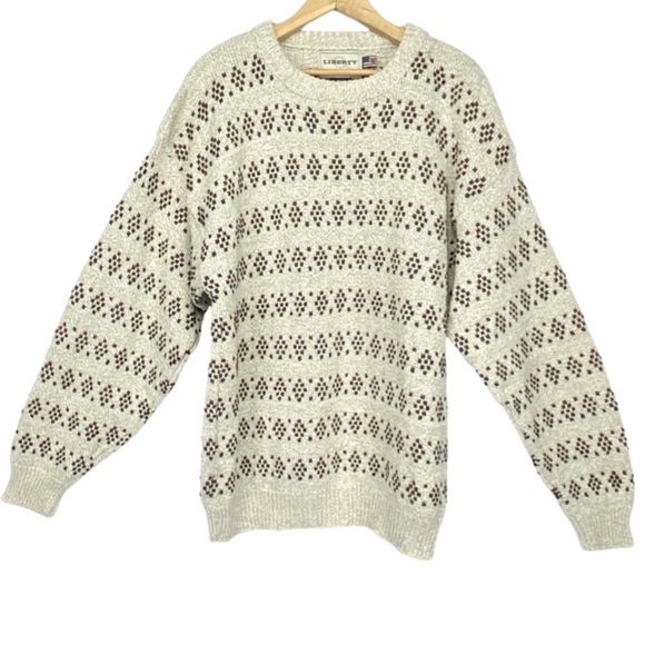 EUC VTG 80’s Liberty by Old Glory Beige with Multicolor Diamond Pattern. Size XL - Picture 2 of 7